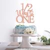 1/2 Way to One Cake Topper - Happy 1/2 Birthday Girl - Baby 6 Months Decorations, Half Birthday Party Decorations Rose Gold Glitter view 3