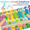 Amtreen 6-in-1 Wooden Montessori Toys for 1 Year Old, Mole-Tapping Game | Play The Xylophone | Frog Clock | Carrot Harvest Game | Spinning Gear, Baby Toy Gift for Early Learning view 2