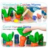 Amtreen 6-in-1 Wooden Montessori Toys for 1 Year Old, Mole-Tapping Game | Play The Xylophone | Frog Clock | Carrot Harvest Game | Spinning Gear, Baby Toy Gift for Early Learning view 3