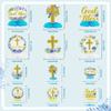 ANGOLIO 12Pcs Blue Floral God Bless Honeycomb Centerpieces Baptism Party Honeycomb Centerpieces God Bless Christian Party Table Decorations for Baby Boys Girls Gender Reveal Christian Theme Supplies view 2