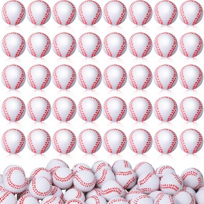 Lewtemi 100 Pieces Mini Baseball Stress Balls 1.57 Inch Sports Stress Balls Mini Baseball Themed Gifts for Sports Game Party Favors, School Carnival Reward, Bag Fillers, Anxiety Relief