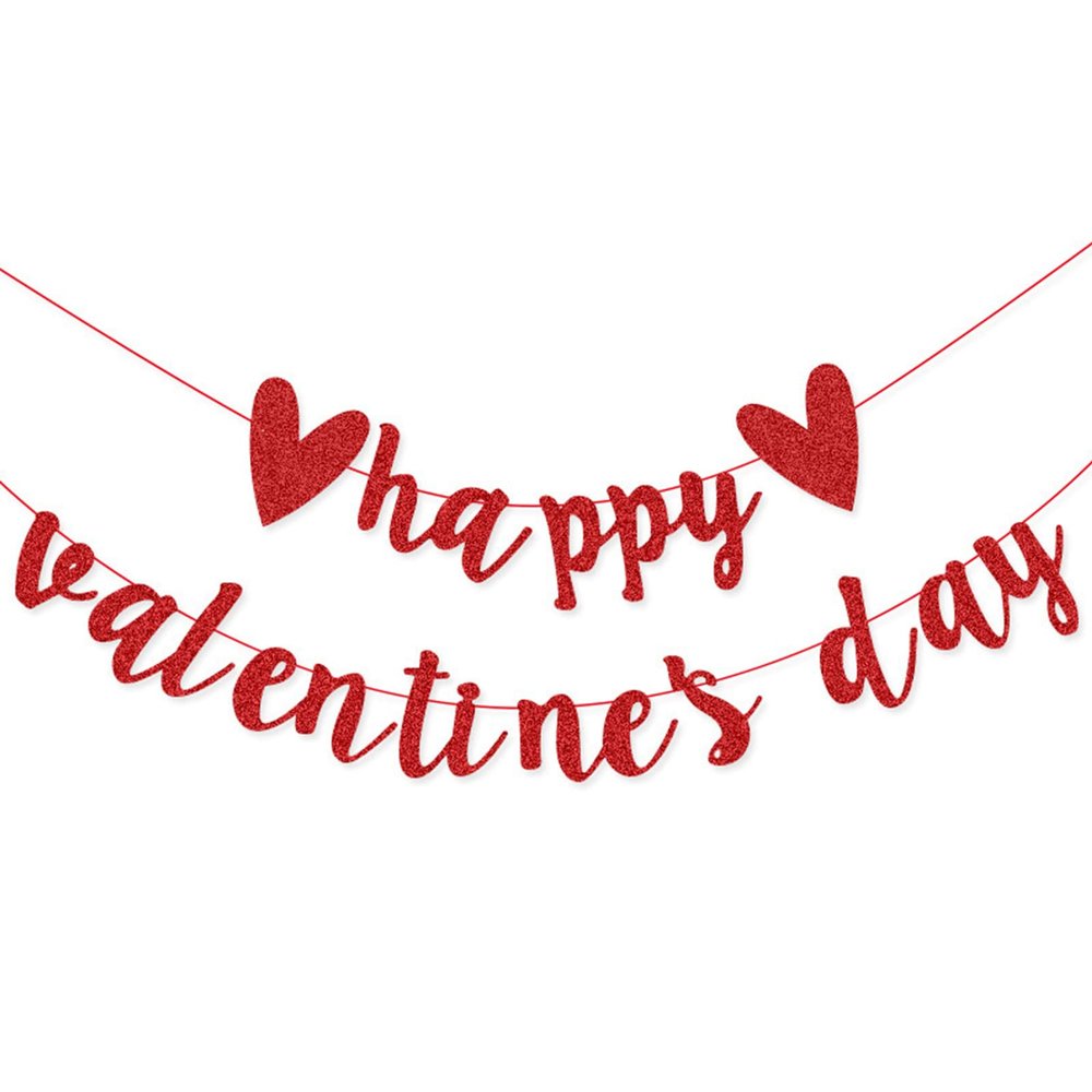 Ochine Heart Felt Garland Valentines Day Decorations Felt Heart Garland Banner DIY Valentines Day Decor Red Heart Banner Decoration for Home Decor Wedding Classroom Valentine's Day Party Supplies
