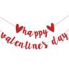 Ochine Heart Felt Garland Valentines Day Decorations Felt Heart Garland Banner DIY Valentines Day Decor Red Heart Banner Decoration for Home Decor Wedding Classroom Valentine's Day Party Supplies view 1