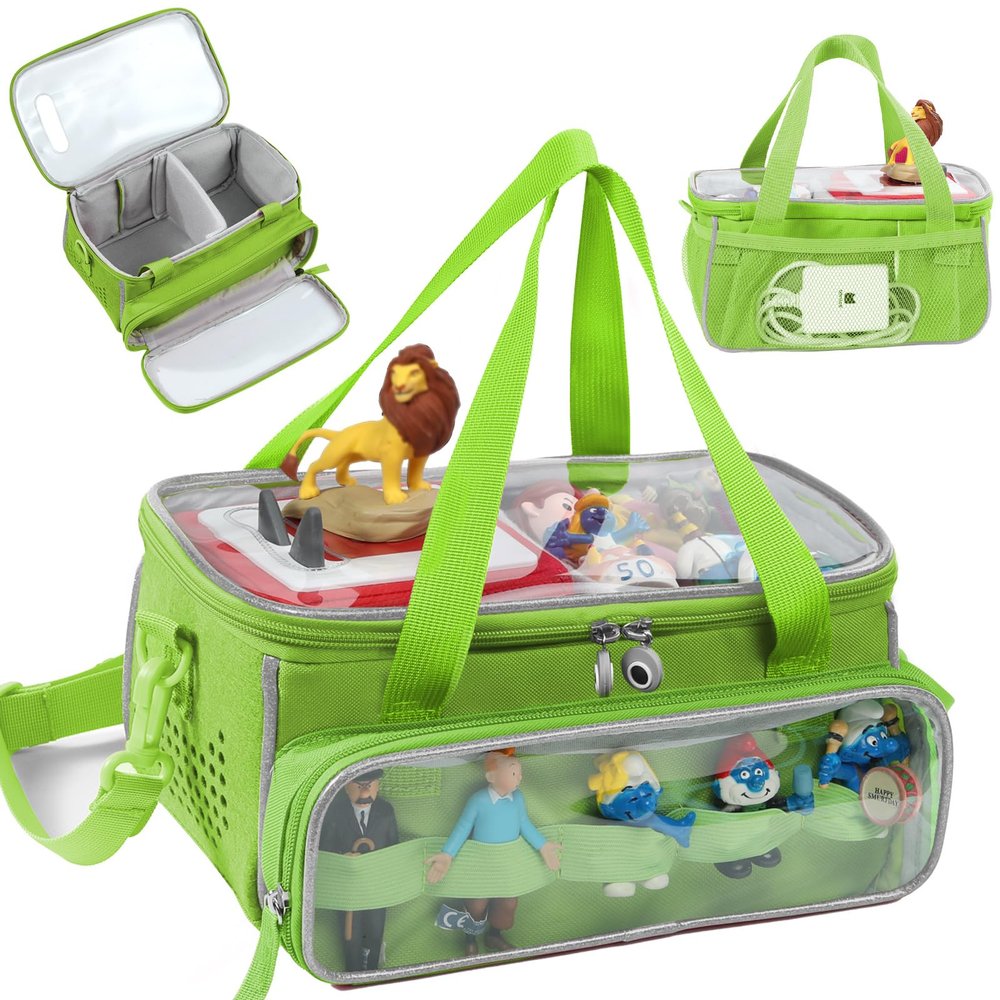 SFYBYHEART Carrying Case for Toniebox with Clear Window & Figure Slots, Travel Storage Bag for Tonies Characters, Toniebox Starter Set & Tonies Headphones Protective Tony Carrying Bag