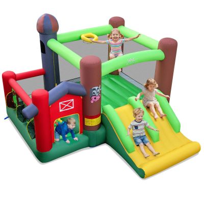 BOUNTECH Inflatable Bounce House with Ball Pit, Farm Bouncy House with Dual Slides for Racing Fun, Big Jump Castle Bounce House for Toddler Kids Aged 3-12 Indoor Outdoor Backyard Birthday Party Gifts