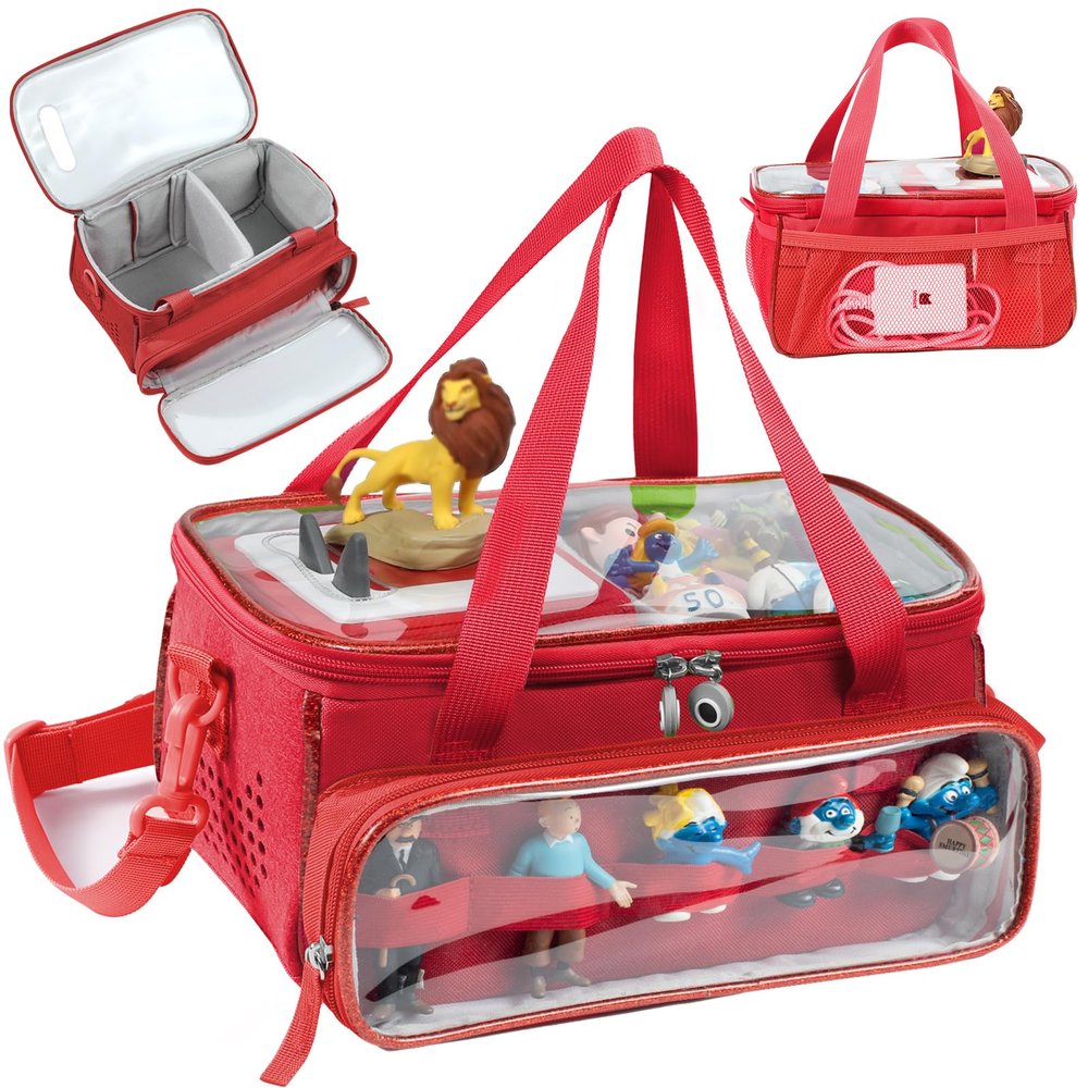 SFYBYHEART Carrying Case for Toniebox with Clear Window & Figure Slots, Travel Storage Bag for Tonies Characters, Toniebox Starter Set & Tonies Headphones Protective Tony Carrying Bag