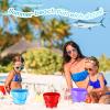 Didaey 15 Set Beach Sand Buckets and Shovels, Include Sand Pail Bucket 6 Colors with Castle Design Inside and Shovels for Boys Girls Summer Party (5.5 x 4.7 Inch) view 3