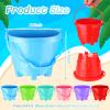 Didaey 15 Set Beach Sand Buckets and Shovels, Include Sand Pail Bucket 6 Colors with Castle Design Inside and Shovels for Boys Girls Summer Party (5.5 x 4.7 Inch) view 4