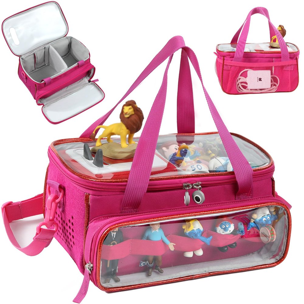 SFYBYHEART Carrying Case for Toniebox with Clear Window & Figure Slots, Travel Storage Bag for Tonies Characters, Toniebox Starter Set & Toniees Headphones Protective Tony Carrying Bag