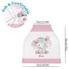 Personalized Baby Name Car Seat Covers for Girls, Customized Cute Elephant Infant Stroller Canopy, Babies Nursing Covers Breastfeeding Scarf Shopping Cart Cover view 2
