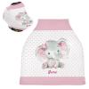 Personalized Baby Name Car Seat Covers for Girls, Customized Cute Elephant Infant Stroller Canopy, Babies Nursing Covers Breastfeeding Scarf Shopping Cart Cover view 3