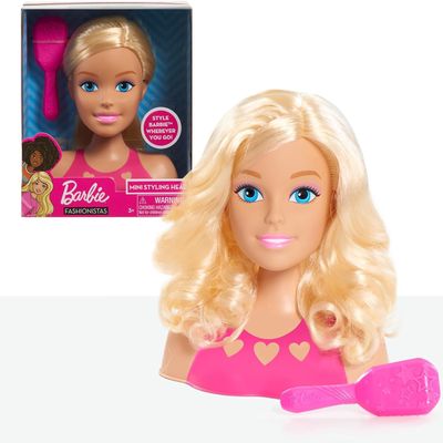 Barbie Mini Styling Head, Toy for Children from 3 Years, Multicoloured, Height 14.5 cm