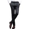 Men's Stylish Slim Fit Pant Classic Straight Leg Casual Suit Pant Lightweight Business Wrinkle Resistant Trouser (Black,32) view 2