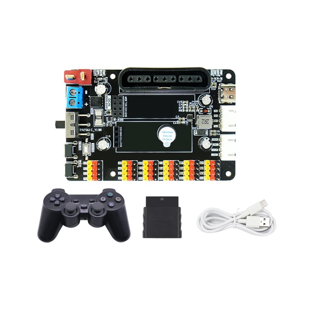 Yahboom PWM Servo Motor Tester Board Module Controller with PS2 USB Controller Over-Current Protection USB Port for Robot DIY (24 Channel with Handle)