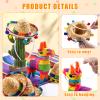 6 Pieces Mini Rainbow Donkey Piata 4 x 7 Inch and 6 Pieces Sombrero Hat headbands for Cinco De Mayo Mexican Decorations Carnivals Festivals Taco Tuesday Event Fiesta Supplies(Classic Style) view 3