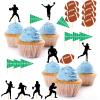 America Football Cupcake Toppers Sports Party Decorations 24pcs Superbo Rugby cake Toppers for birthday party view 1