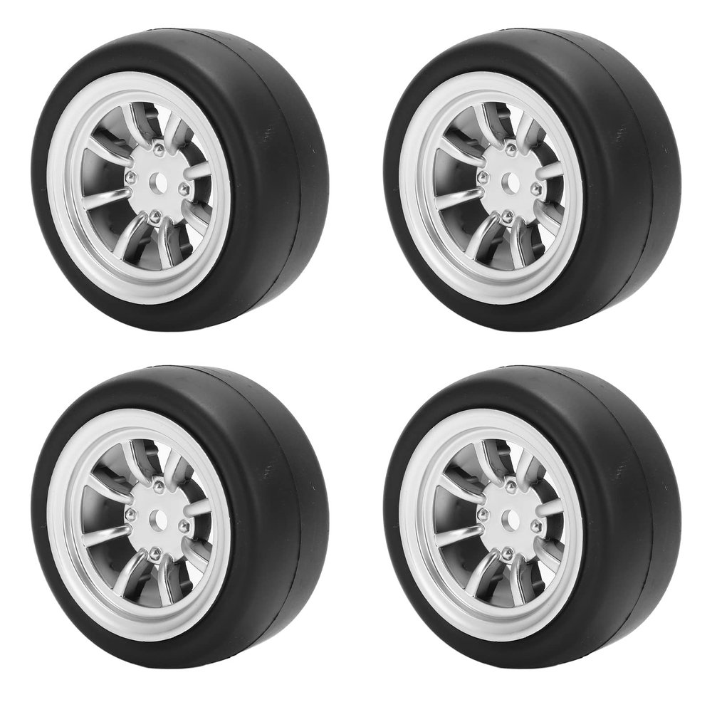 RC Rubber Tire Set RC Sequence Wheel Hub Brass Combiner Set RC Car Upgrade Parts for D12 Remote Control Car