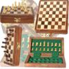 12x12 Chess Set Chess Set with Bag - Folding Standard Magnetic Travel Chess Board Game Handmade in Fine Acacia Wood with Storage for Chessmen view 1