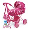 Peppa Pig: Baby Classic Doll Pram Set - Pink & White Dots - 7 Piece Set, Fits Dolls Up to 18", Retractable Canopy, Storage Basket, Diaper Bag & 5 Feeding Accessories, Pretend Play for Kids Ages 3+ view 1