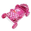Peppa Pig: Baby Classic Doll Pram Set - Pink & White Dots - 7 Piece Set, Fits Dolls Up to 18", Retractable Canopy, Storage Basket, Diaper Bag & 5 Feeding Accessories, Pretend Play for Kids Ages 3+ view 2