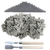 Woohome 500 PCS Mini Red Wall Bricks Gray Mini Bricks Tiny Bricks with Scraper for Landscaping, Miniature Bricks Figurine Fake Bricks for Mini Garden Accessories, 1:16 Scale view 1