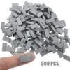 Woohome 500 PCS Mini Red Wall Bricks Gray Mini Bricks Tiny Bricks with Scraper for Landscaping, Miniature Bricks Figurine Fake Bricks for Mini Garden Accessories, 1:16 Scale view 4