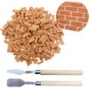 Woohome 150 PCS Mini Red Wall Bricks, 1:16 Mini Bricks Tiny Bricks with Scraper for Landscaping, Miniature Brick Figurine Fake Brick for Miniature Garden Accessories view 1