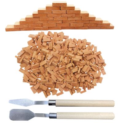 Woohome Mini Red Wall Bricks Model Building Set - 500 Pcs, 1:16 Miniature Bricks, Fairy Garden