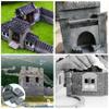 Woohome 422 PCS Mini Red Roof Tiles Mini Red Wall Bricks Set, DIY Materials Miniature Brick Scale Model Bricks and Roof Tile Dollhouse Fake Tiles for Miniature House Buding view 4