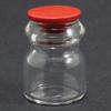 Dollhouse Miniature Glass Jar Container with Red Lid view 1