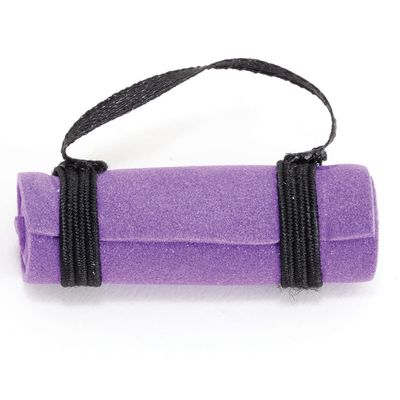 International Miniatures by Classics Dollhouse Miniature Purple Yoga Mat Exercise Fitness with Carrying Strap