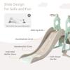 4-in-1 Toddler Slide and Swing Set with Extra Large Playground, Basketball Hoop & Climber, Indoor/Outdoor Playset, Castle Collection  Mint Green view 4