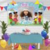 Cakcery Grace Kids Birthday Banner Personalized Party Backdrop Decoration 60x44 Inches - 5x3 Feet view 1