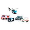 Tender Leaf Toys - Emergency Vehicles - 5 Wooden Rescue Vehicles with Moving Parts for Toddler Boys and Girls - Great Gift for Car Lovers - Educational Pretend Play Vehicles - Age 3+ view 1