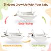Baby Swing Indoor and Outdoor, Canvas Hammock Swing for Baby to Toddler with a Comfortable Seat, Macaroon Wooden Toy, Adjustable 5-Point Harness,Gift for Baby Boys Girls, 3 Modes, White view 2