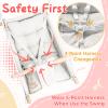 Baby Swing Indoor and Outdoor, Canvas Hammock Swing for Baby to Toddler with a Comfortable Seat, Macaroon Wooden Toy, Adjustable 5-Point Harness,Gift for Baby Boys Girls, 3 Modes, White view 3