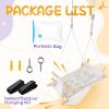 Baby Swing Indoor and Outdoor, Canvas Hammock Swing for Baby to Toddler with a Comfortable Seat, Macaroon Wooden Toy, Adjustable 5-Point Harness,Gift for Baby Boys Girls, 3 Modes, White view 4