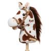 HollyHOME Stick Horse Plush Handcrafted Hobby Horse on a Stick with Wood Wheels Real Pony Neighing and Galloping Sounds for Kids Toddlers Appaloosa 36 Inches (AA Batteries Required) view 1