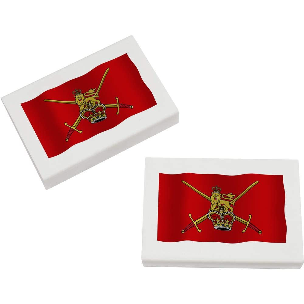 Azeeda 2 x 45mm 'Flag of The British Army' Erasers/Rubbers (ER00034212)