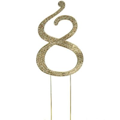 Efavormart 4.5" Gold Shinny Rhinestone Letters Cake Toppers For Wedding Birthday Party Special Event Personalized Decorations - 8
