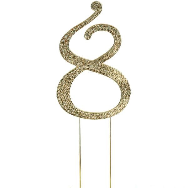 Efavormart 4.5" Gold Shinny Rhinestone Letters Cake Toppers For Wedding Birthday Party Special Event Personalized Decorations - 8