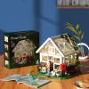 Flower House Building Set, Creative Garden Playset Toy with LED Light, Build a Greenhouse Model, Great Gift for Friends or Girls (597 Pieces) view 2