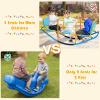 Costzon Teeter Totter Seesaw for Kids Outdoor, 2 in 1 Metal Rocking Seesaw for Toddlers with Easy-Grip Handles, Indoor Outdoor Rocker Toy Gifts for Ages 2-5, 1-3 Person Home Preschool Backyard See Saw view 2