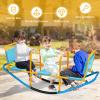 Costzon Teeter Totter Seesaw for Kids Outdoor, 2 in 1 Metal Rocking Seesaw for Toddlers with Easy-Grip Handles, Indoor Outdoor Rocker Toy Gifts for Ages 2-5, 1-3 Person Home Preschool Backyard See Saw view 4