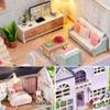 DIY Miniature Wooden Dollhouse Furniture Kit,Mini Handmade Doll House with LED,1:24 Scale Creative Woodcrafts Toys for Adult Friend Lover Birthday Gift (Happy House) view 4