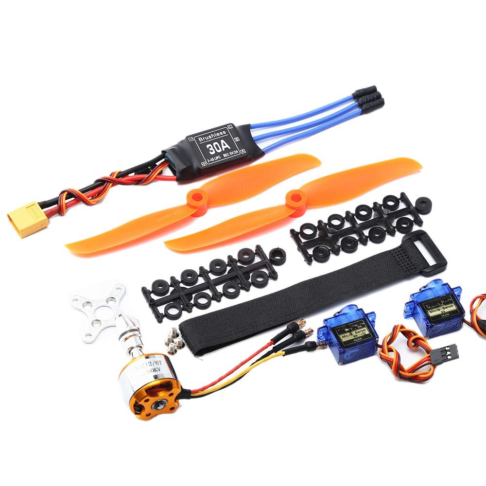 pizarra 30A Brushless ESC 2200KV Motor SG90 9G Servo RC Vehicle Kit for Fixed Wing Plane Helicopter, Ages 12+