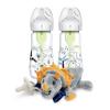 Dr. Brown's Natural Flow Anti-Colic Options+ Wide-Neck Baby Bottle, Dino Design, 9oz/270mL, Level 1 Nipple, 2-Pack, 0m+ with Lovey Pacifier Holder with Silicone HappyPaci, Triceratops, 0-12m view 1