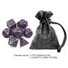 Haxtec Metal DND Dice Set Black Purple Dragon Pattern D&D Dice Set with Leather Dice Bag Metal Polyhedral Dice Compatible with Dungeons and Dragons TTRPG Gifts view 2