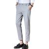Maiyifu-GJ Men's Slim Fit Stretch Pant Solid Color Skinny Tapered Suit Pant Lightweight Wrinkle Resistant Business Trousers (Light Grey,38) view 1