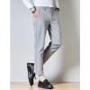 Maiyifu-GJ Men's Slim Fit Stretch Pant Solid Color Skinny Tapered Suit Pant Lightweight Wrinkle Resistant Business Trousers (Light Grey,38) view 2